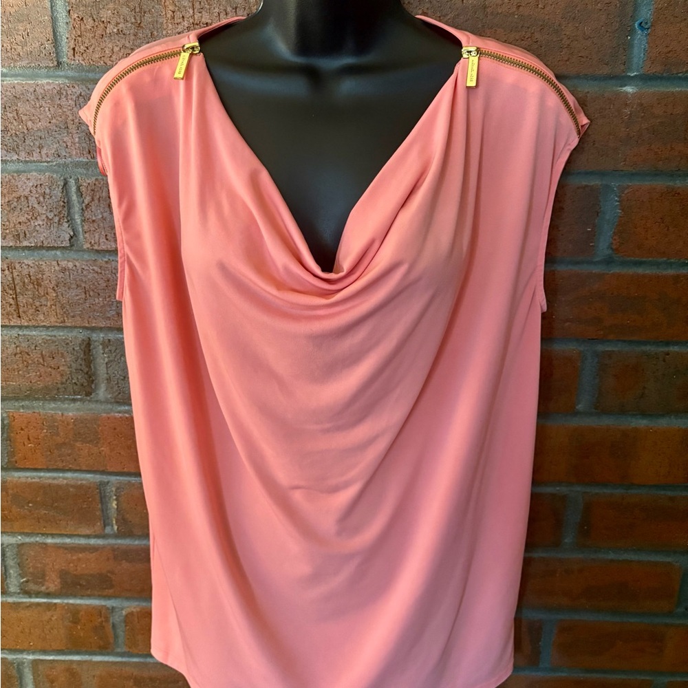 Michael Kors Drape Neck Sleeveless Top L